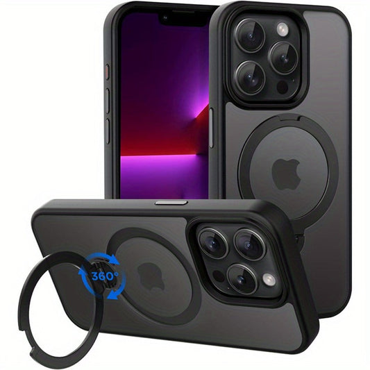 MagSafe Ring Stand iPhone Mount 360 Rotating Wireless Charging Desktop Stand Car Phone Holder for iPhone 16 Pro Max 16 Pro 16 Plus 16 15 Pro Max 15 Pro 15 Plus 15 14 Pro Max 14 Pro 14 Plus 14 13 Pro Max 13 Pro 13 12 Pro Max 12 Pro 12