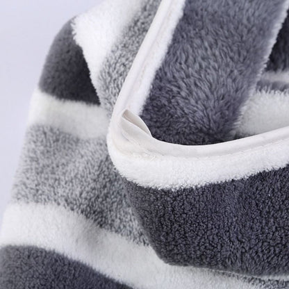 Bath Towels Set 1 or 4 Pack 346GSM Polyester Striped Towels 70 x 140cm in Four Colors for Home and Guest Use