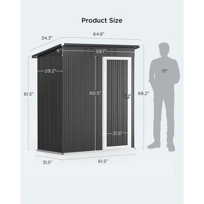 Metal Storage Shed Outdoor Garden Shed with Lockable Door – Weatherproof