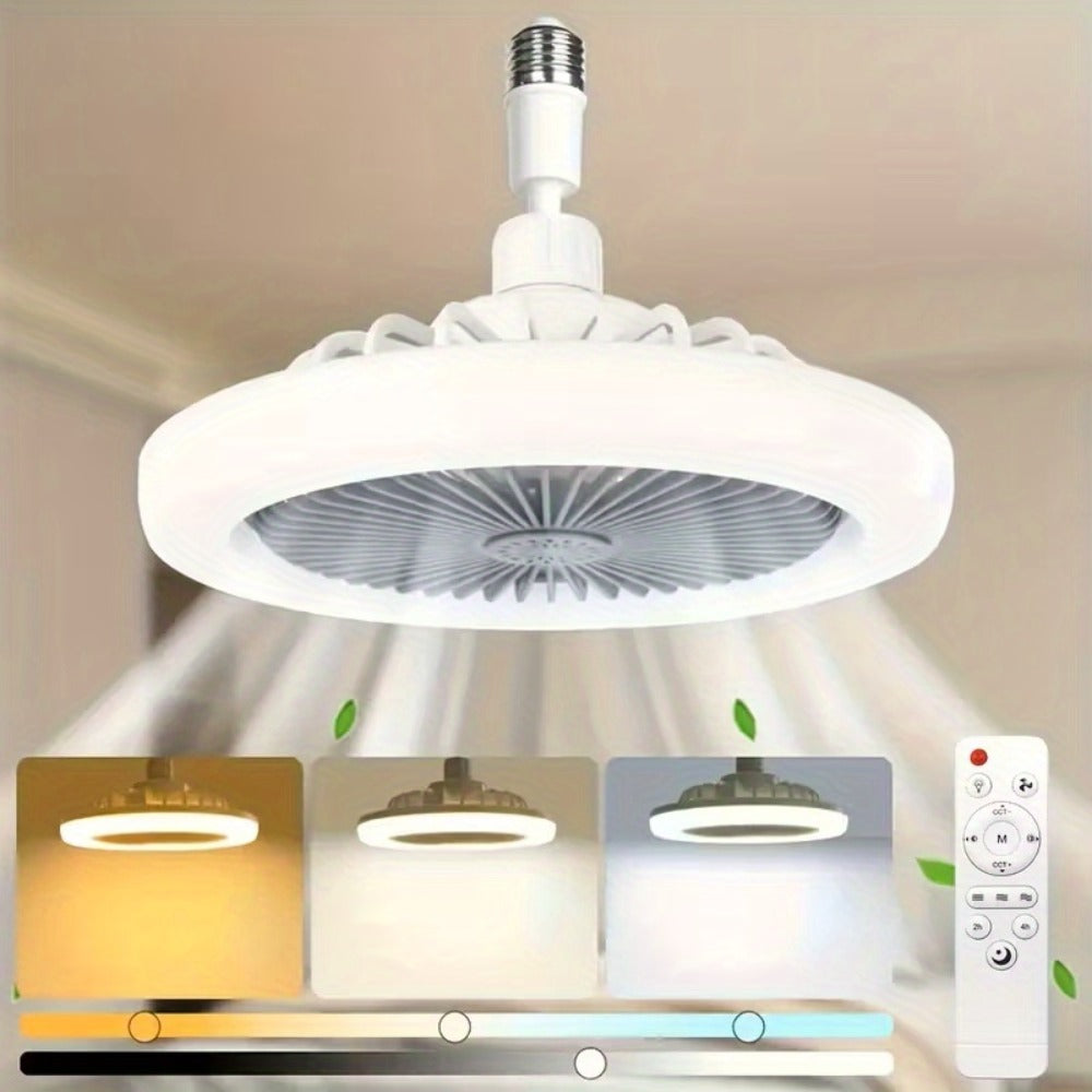 Ceiling Fan Light with Remote Control 3-Speed 3-Color Dimmable LED E26 Base 3000-6500K Adjustable Direction Timer Night Light Function for Bedroom Living Room