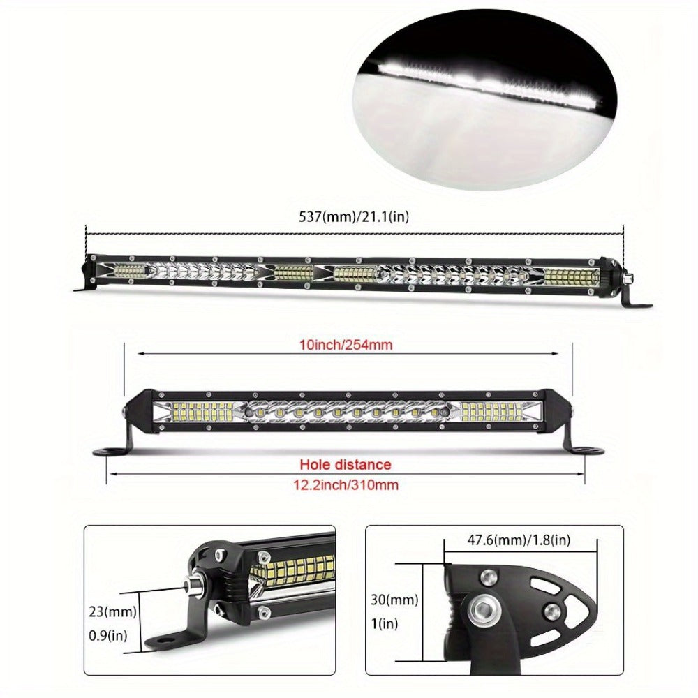 LED Work Light Bar Kit for Off-Road Truck Jeep SUV ATV UTV Tractor, 12-24V 2000-3000LM Combo 22in 10in + 4in Spot Flood Lights, No Battery Required, Hard Wire or Direct Power