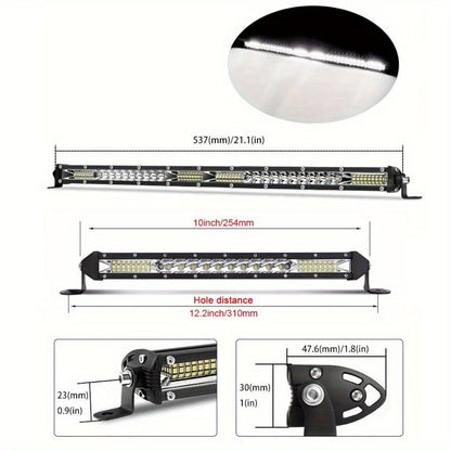 LED Work Light Bar Kit for Off-Road Truck Jeep SUV ATV UTV Tractor, 12-24V 2000-3000LM Combo 22in 10in + 4in Spot Flood Lights, No Battery Required, Hard Wire or Direct Power