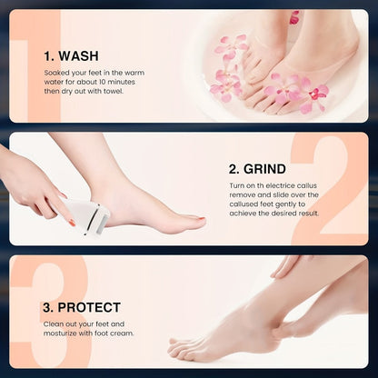 14-in-1 Rechargeable Electric Foot File Kit with Three Roller Heads and Three Color Options