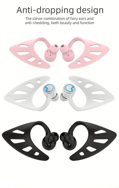 Wing-Style Ear-Hook TWS Wireless Earbuds with Oval Charging Case in Black, Green or White Options