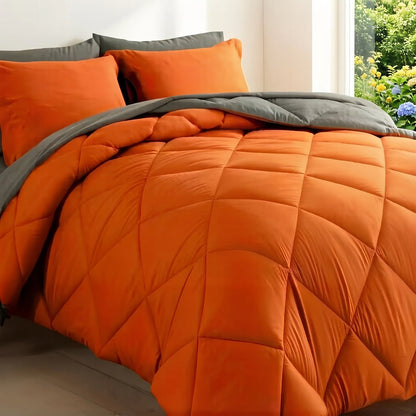 Comforter Set 7-Piece Bed in a Bag Queen King Full Soft Microfiber Down Alternative Comforter Fitted Sheet Flat Sheet Pillow Shams Pillowcases All Season Bedding Set 34 Colors
