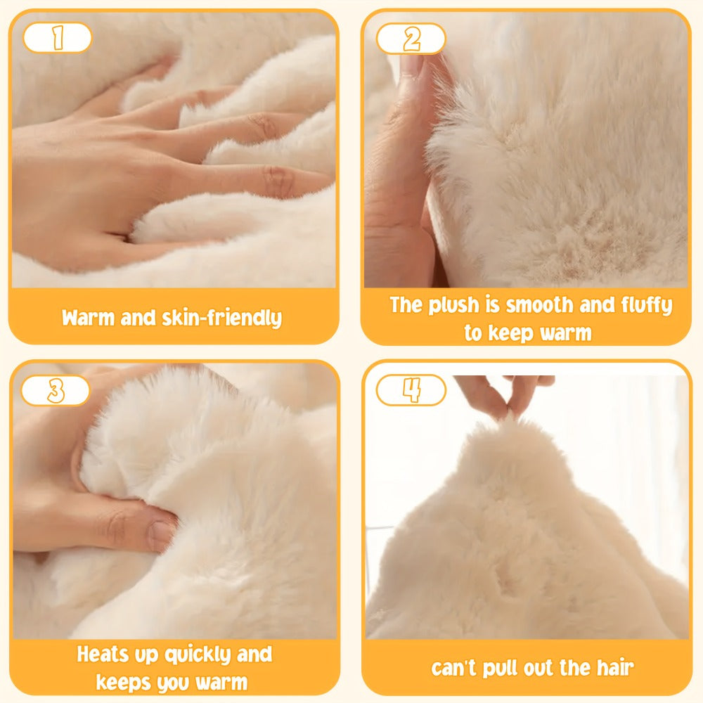 Sofa Cover Bubble Faux Rabbit Fur Panels with Silicone Non-Slip Backing for Seat, Armrest or Backrest