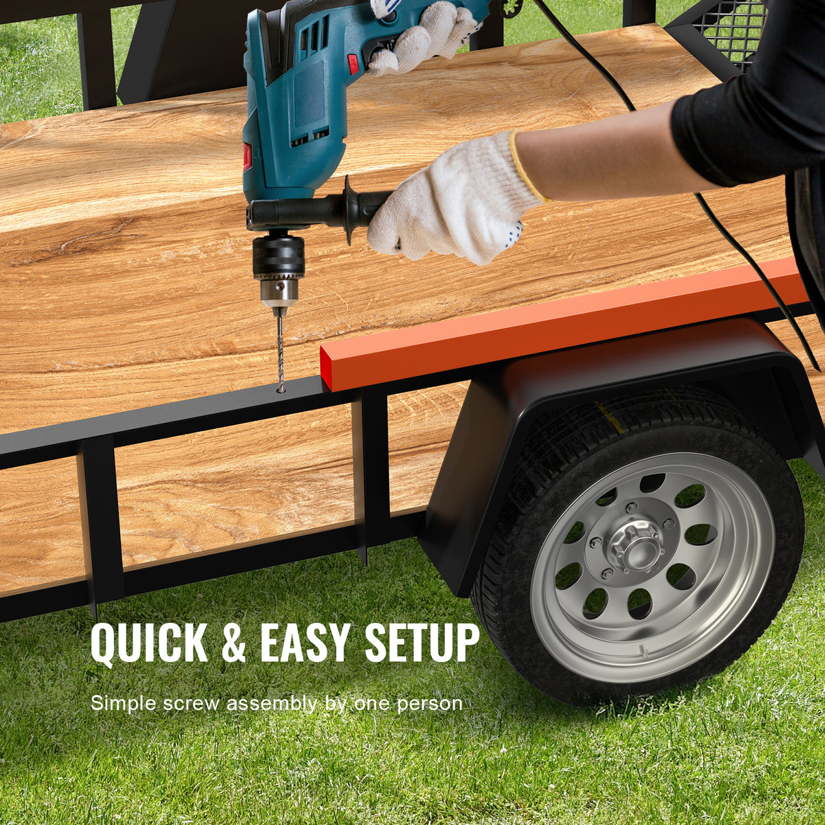 Trailer Tailgate Lift Assist – Max 180 lbs, Fits Open Utility Trailers, 10–24 Inch Side Rail, 4–6 ft Ramp Height, Carbon Steel Spring Cable System