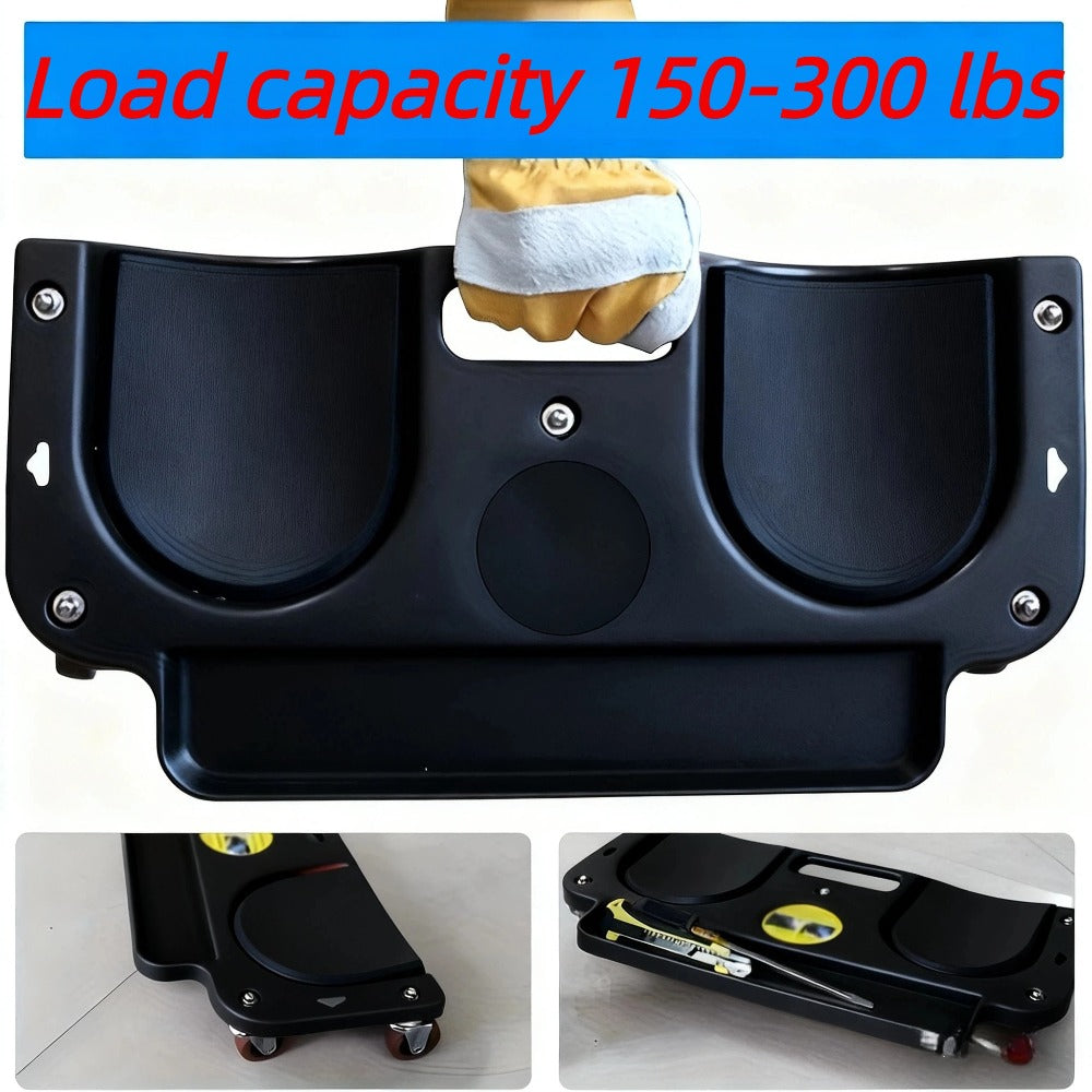 Rolling Knee Pad with Wheels & Built-In Tool Tray - Cushioned Kneeling Platform for Mechanics, Carpenters & Flooring Work
