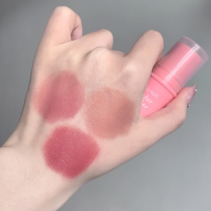 Matte Cream Blush Stick Set 3pcs Multifunctional — Waterproof Non-Greasy Brightening Formula, Blendable Color for Cheeks Lips & Eyes, Long-Lasting Travel-Friendly Daily Face Makeup for Women