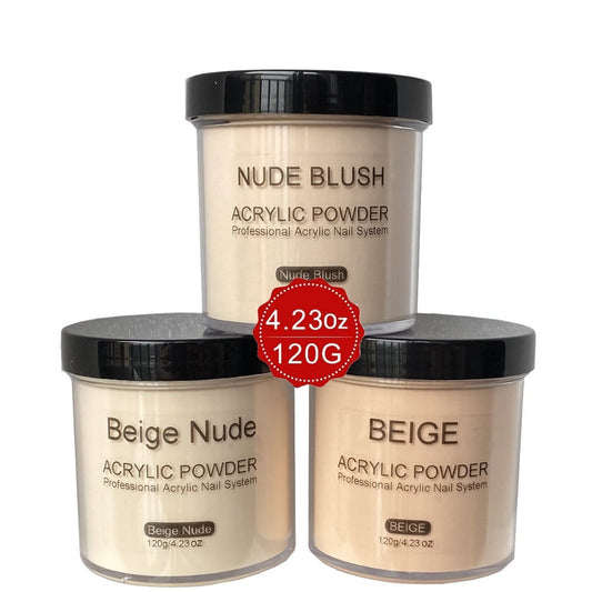 Nude Beige Acrylic Nail Powder 4oz – Natural Sheer Cover Sculpting Powder for Nail Extensions Overlays Enhancements Salon & DIY Manicure Professional System