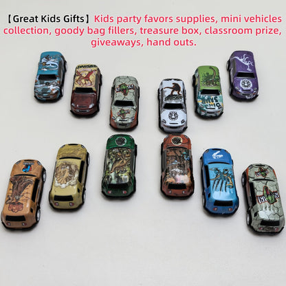 Dinosaur Toy Car Set 29-30pcs – Mini Pull Back Racing Cars with T-Rex Spinosaurus Pterodactyl Figures & City Traffic Map | Party Favors, Classroom Prizes, Birthday Gift for Boys & Girls Ages 3+