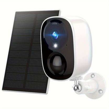 Solar Outdoor Security Camera with Dual-Band 2.4/5GHz WiFi, 5000mAh Battery and Black or White Body
