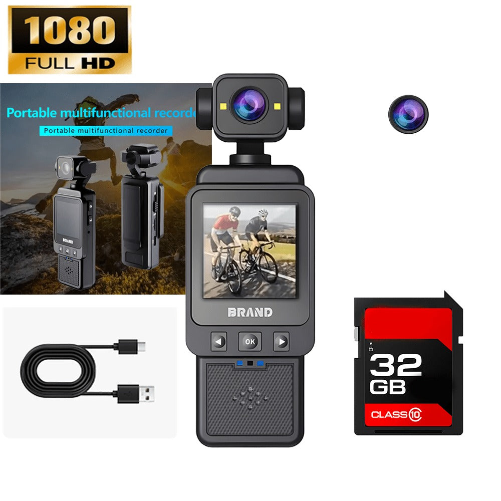 DV01 1080P-Labeled Action Camera with Wearable Clip, Rechargeable Body and Optional 32GB Memory Card