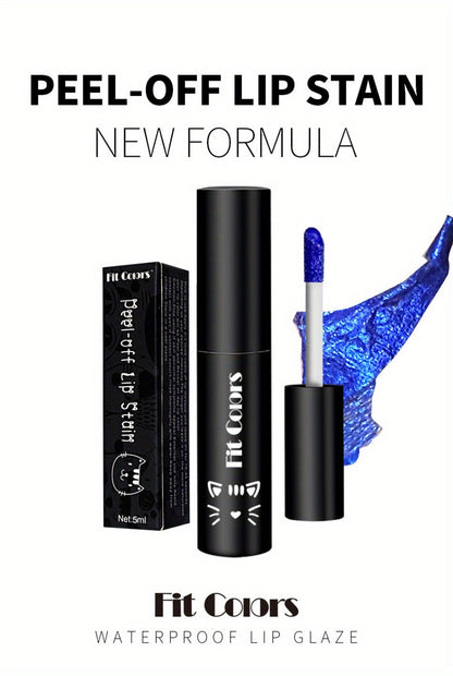 Lip Gloss Set by Fit Colors with 3 Bold Blue Matte Lip Colors and Two Retained Set Options