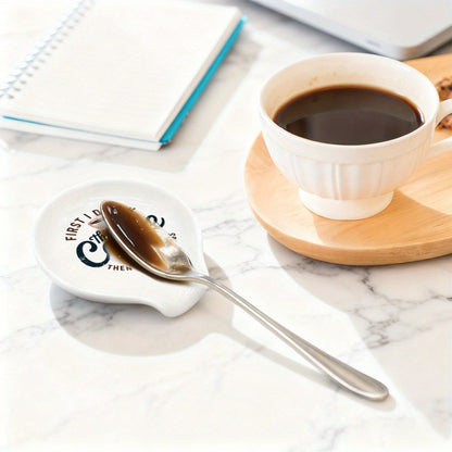 Ceramic Spoon Rest Funny Coffee Quote – "A Cup of No Return" Ceramic Utensil Holder for Coffee & Tea Spoons, Cute Spoon Holder for Kitchen Counter, Cafe Decor, Perfect Coffee Lover Gift