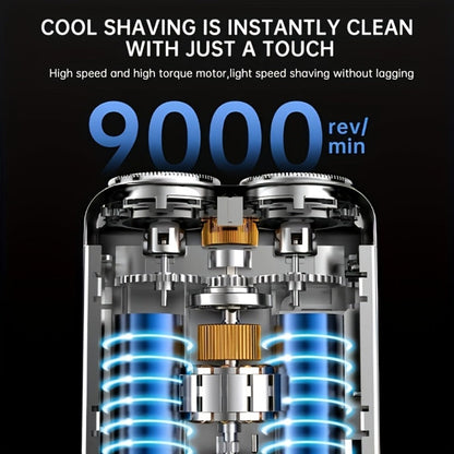 Electric Shaver Dual-Head Floating Magnetic Razor with Digital Battery Display, USB Charging and Three Colors