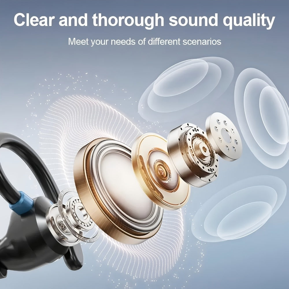 Wireless Earbuds HiFi Stereo with Active Noise Canceling, LED Display, Touch and Fast USB Charging