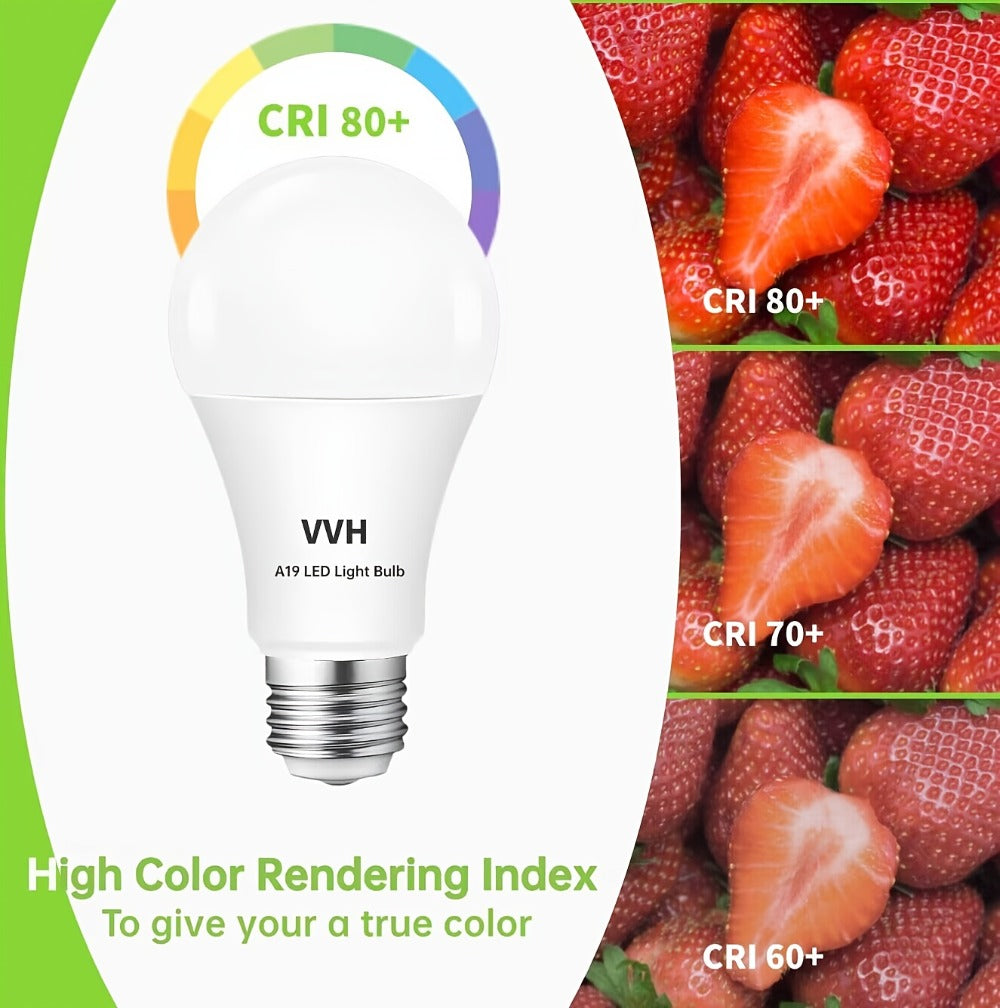 Three-Way A19 LED Light Bulbs with E26 Base and 1500 Lumens in 2700 K or 5000 K, Two or Four Packs