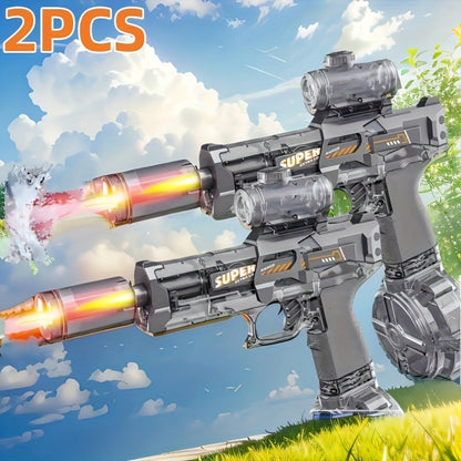 Automatic Water Gun 2 Pack for Kids with LED Lights – High-Speed Ultra-Long Range Squirt Gun Set for Boys & Girls, Summer Outdoor Toy & Best Birthday Gift