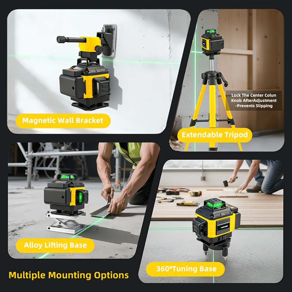 16-Line-Labeled Laser Level Kits in Five Packages with Tripod and No-Tripod Checkout Options