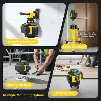 16-Line-Labeled Laser Level Kits in Five Packages with Tripod and No-Tripod Checkout Options