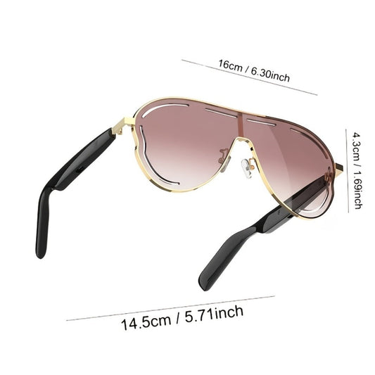 Stereo Smart Audio Glasses Touch Control Intelligent Noise Reduction Type-C Rechargeable Ultra-Long Standby Clear Calls Fashionable Wireless Eyewear for Travel Daily Use Unisex