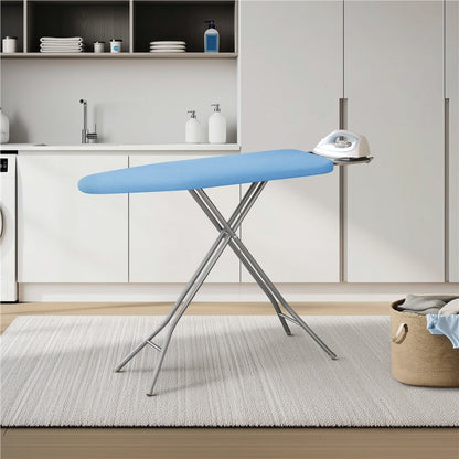 Ironing Board Full Size Adjustable Height Foldable Iron Board with 4-Leg Stand 4-Layer Thick Pad Iron Rest Safety Lock for Home Dorm Laundry Room