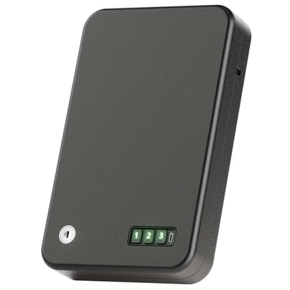 Portable Pistol Safe with Three-Digit Electronic Keypad, Backup Keys, USB-C Cable and 3.28 ft Security Cable