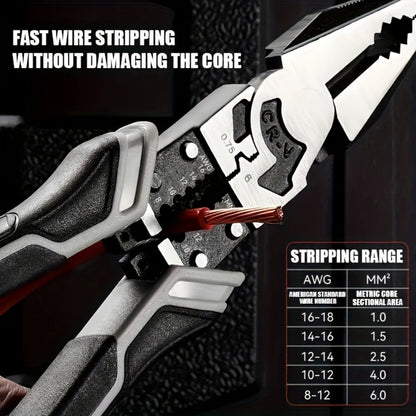 Three-Piece Pliers Set with 8- and 9-Inch Diagonal Cutting, Long-Nose and Combination Wire-Working Tools