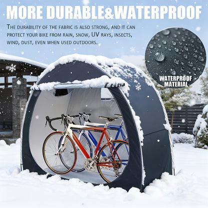 Bike Storage Shed Tent Outdoor Waterproof Bicycle Cover Shelter 210D Oxford PU4000 for 2-3 Bikes Lawn Mower Garden Tool Storage