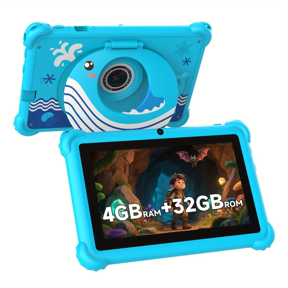 Kids Tablet 7 Inch with 4GB RAM, 32GB Built-In Storage, 512GB Expansion Support and Protective ABS Case