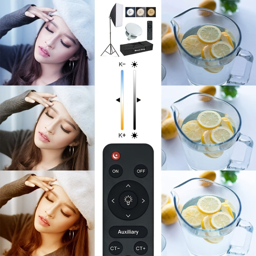 Softbox Photography Lighting Kit 2-Pack MOUNTDOG 19.7x27.5 Inch Continuous Lighting System 85W 5700K E27 LED Bulbs with Remote for Portrait Product Fashion Studio Photography