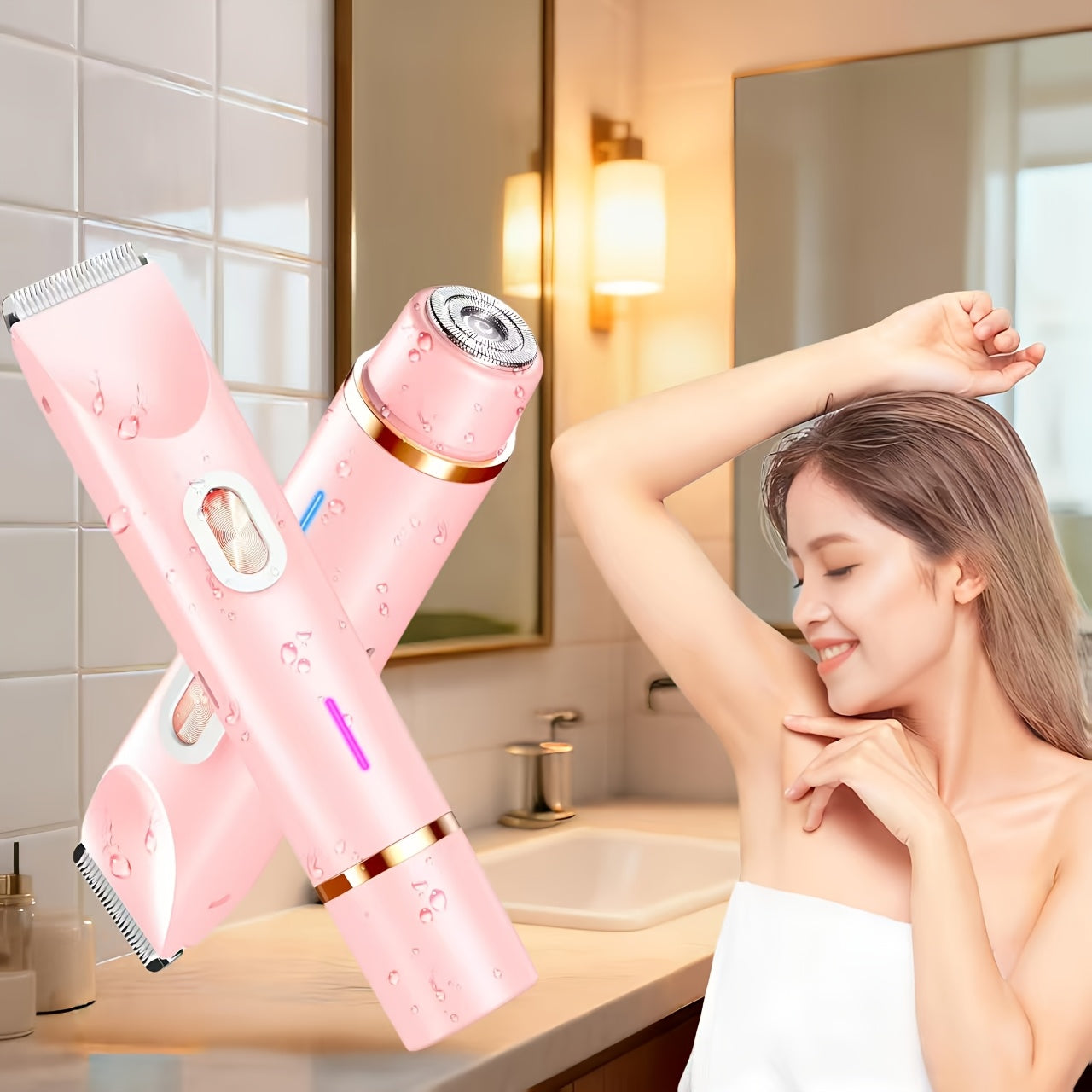 Electric Shaver 2-in-1 Women’s Razor and Bikini Trimmer with IPX6 Wet/Dry Use and USB Rechargeable Power
