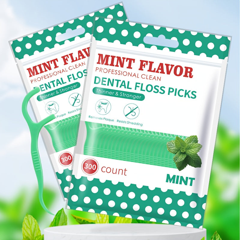 600-Count Mint Floss Picks with Ultra-Fine Disposable Sticks for Home, Travel and Daily Oral Care