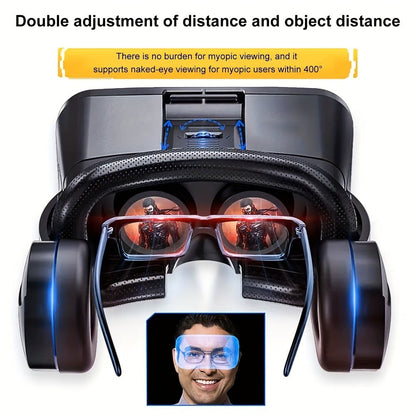 VR Headset All-in-One 3D Standalone with Motion Tracking, Adjustable Headband & Nose Pad, VR Park System for Games