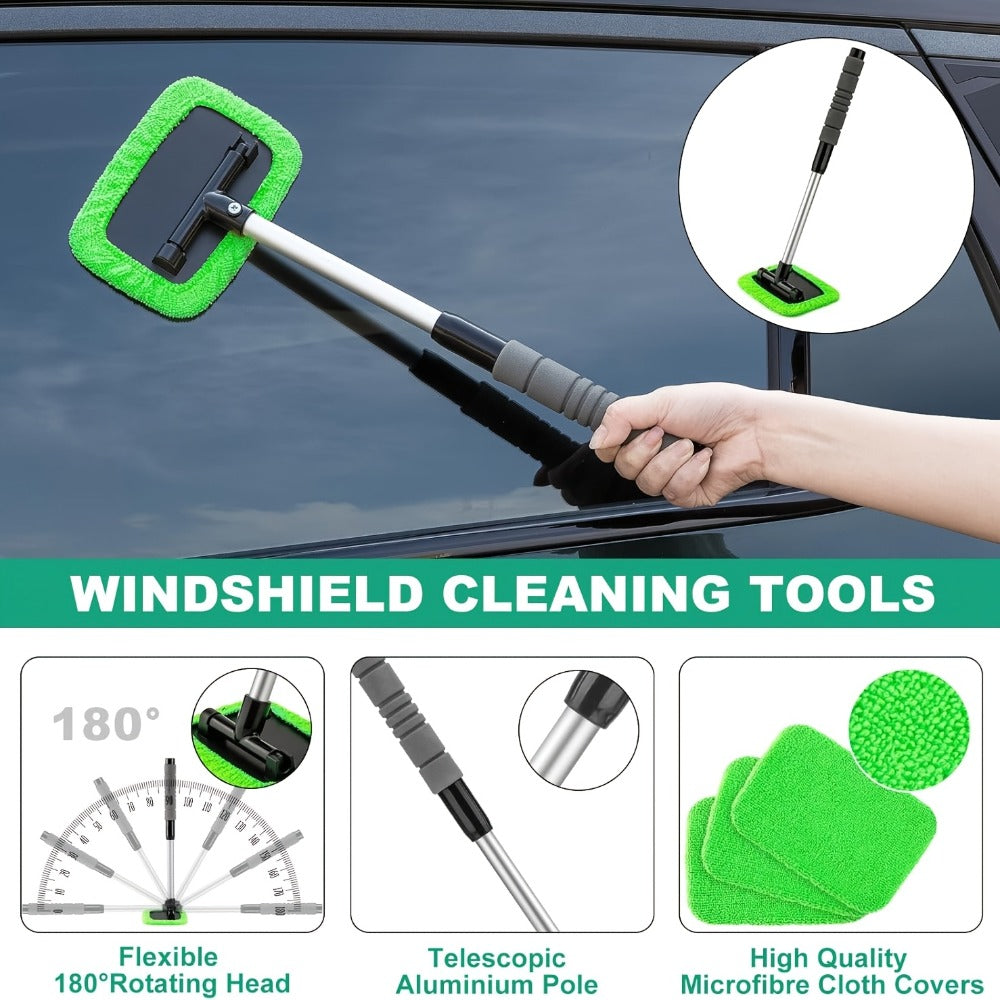 Car Cleaning Kit with Portable Vacuum Cleaner – 17/24/29/32/35pcs Interior Detailing Set with Windshield Cleaner, Drill Brush Set & Interior Brush Set – Complete Auto Care Kit