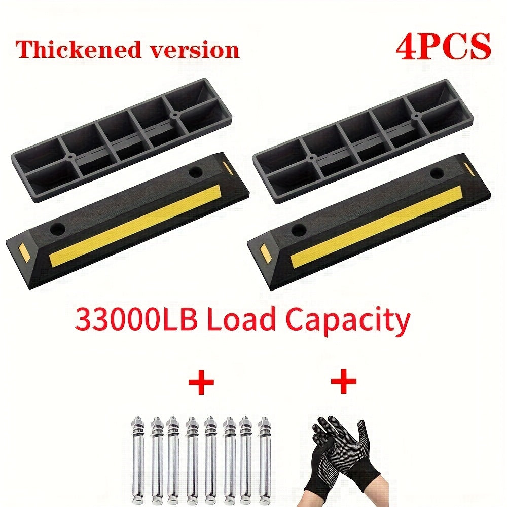 Garage Parking Curb Stop Rubber Wheel Stop 21 Inch Heavy Duty Car Tire Guide Railing for Garage Floor Wall Protector Vehicle Parking Aid 1pc 2pc 4pc Thickened Version Available