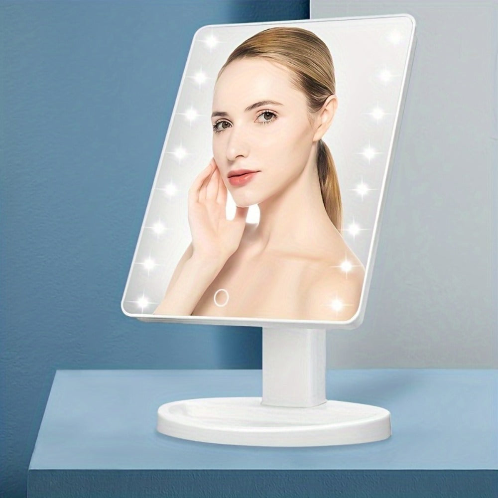 Lighted Vanity Mirror with 16 LED Bulbs, Hollywood Makeup Mirror, 180° Rotation, Touch Screen Brightness Control