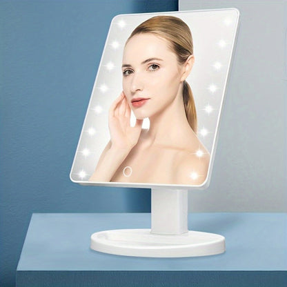 Lighted Vanity Mirror with 16 LED Bulbs, Hollywood Makeup Mirror, 180° Rotation, Touch Screen Brightness Control