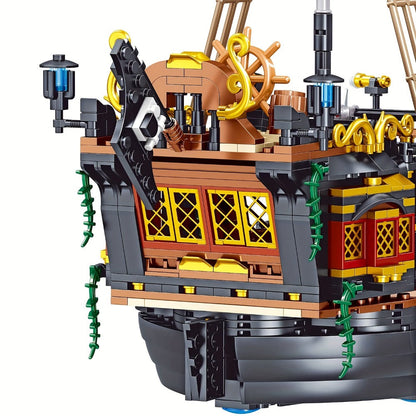 Pirate Ship Building Block Set 1282pcs – Detailed Sailing Vessel Brick Model Kit for Adults Teens, Home Decor Display Collectible STEM Architecture Toy, Unique Birthday Christmas Gift for Ship Enthusiasts