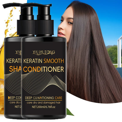 Keratin Smooth Shampoo and Conditioner in 200mL Pump Bottles with Duo, Shampoo-Only or Conditioner-Only Options