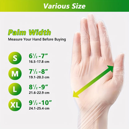Clear CPE Poly Disposable Gloves with 200- or 1000-Piece Packages and Restricted S, M or XL Size Mapping