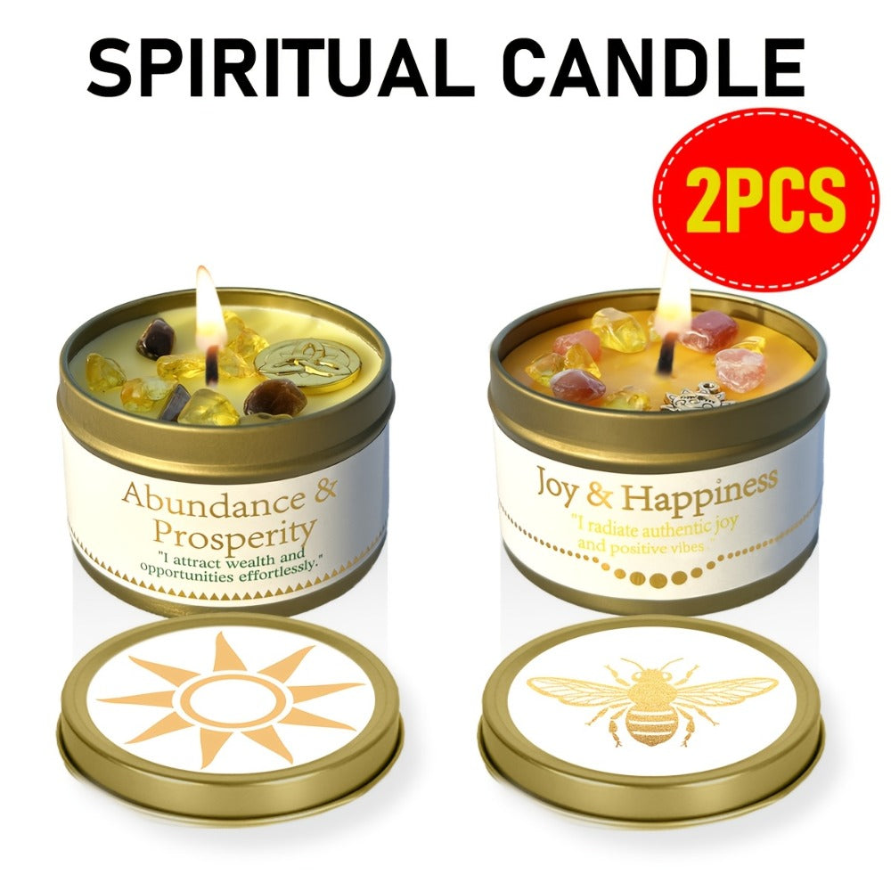 3oz Decorative Tin Candle or Two-Piece Crystal and Guidance Card Set with Multiple Label Pairings