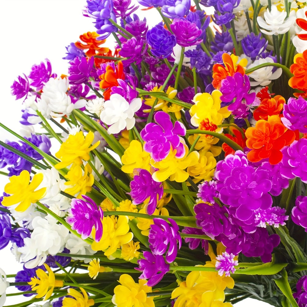 Artificial Flowers 40-Bundle Mixed-Color Floral and Greenery Set for Garden, Party and DIY Decor