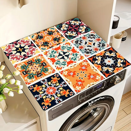 Rectangular Washing Machine Top Mat with Five Mosaic Pattern Checkout Options, 23.62 × 19.69 Inches