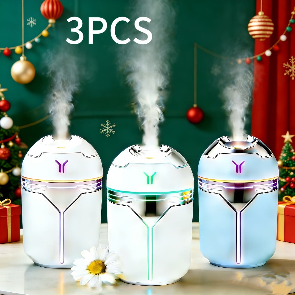Humidifier 3-Piece Mini Set with Adjustable Spray, Color Lighting and White-Blue Combinations