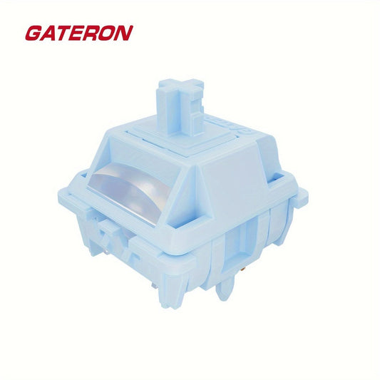 GATERON Sea Salt Smoothie Linear Keyboard Switches 45gf Full POM Pre-Lubed 5-Pin MX Compatible for Custom Mechanical Keyboard Build – Smooth Quiet Linear Switch Pack