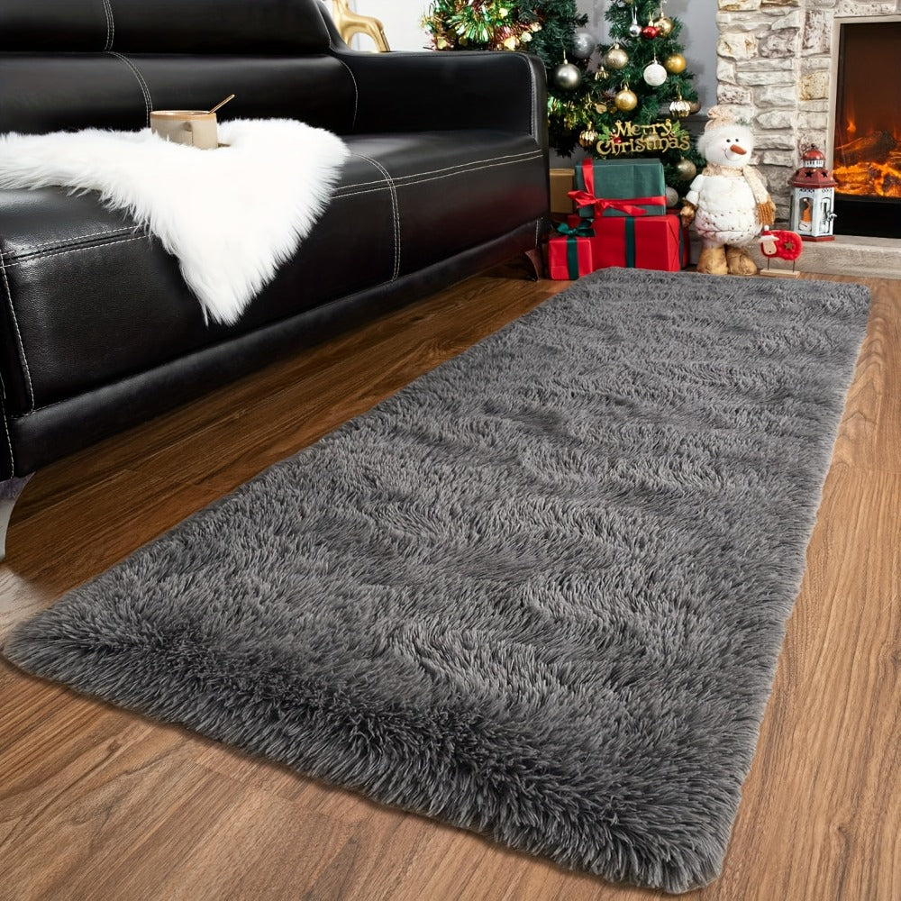 Area Rug Tie-Dye Shaggy Plush Design with Six Colors and Four Washable Sizes for Bedroom or Dorm