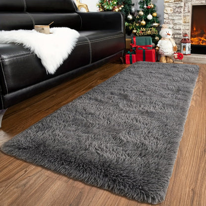 Area Rug Tie-Dye Shaggy Plush Design with Six Colors and Four Washable Sizes for Bedroom or Dorm