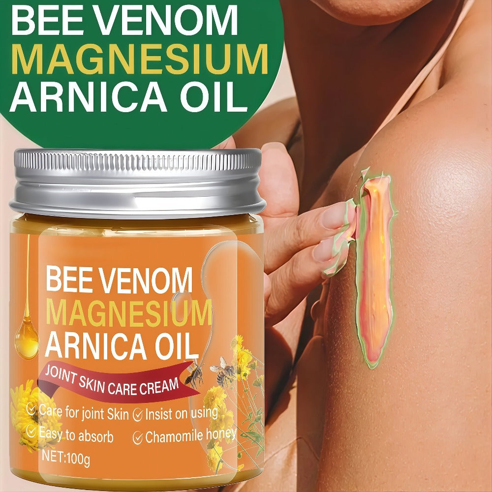 Body Cream 100g Jar with Bee Venom, Magnesium, Arnica Oil, Chamomile and Honey for Massage Use